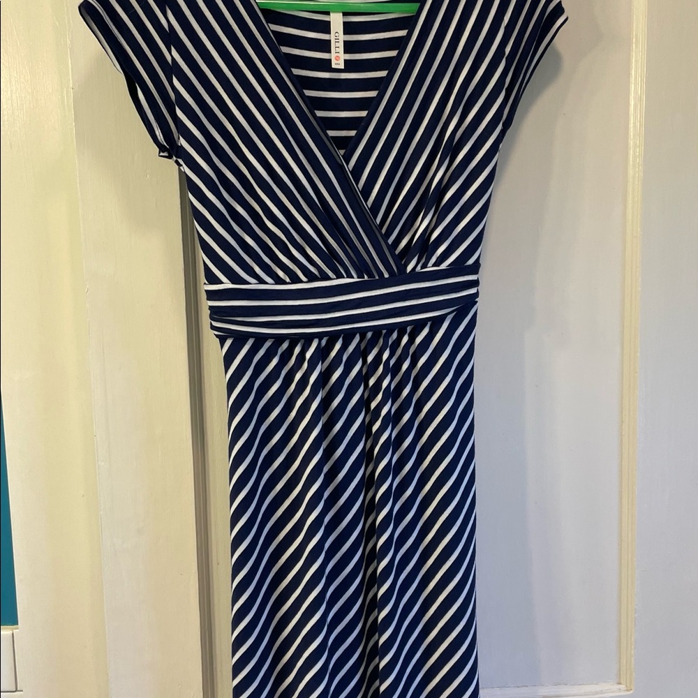Stitch fix Navy Blue and White diagonal stripe dress